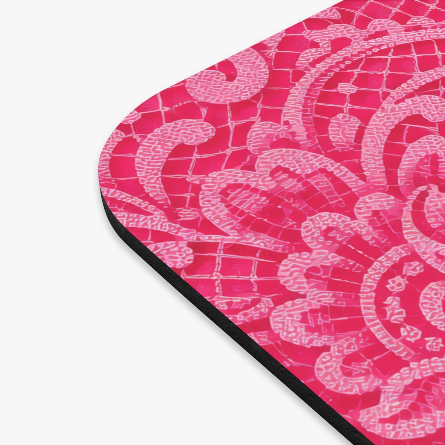 Pink Floral Lace Rectangle Mouse Pad — Feminine Desk Mousepad for Home Office & Gifts