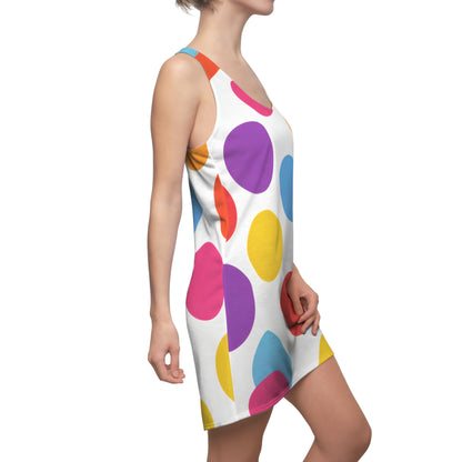 Colorful Polka Dot Racerback Dress — Bright All-Over Print