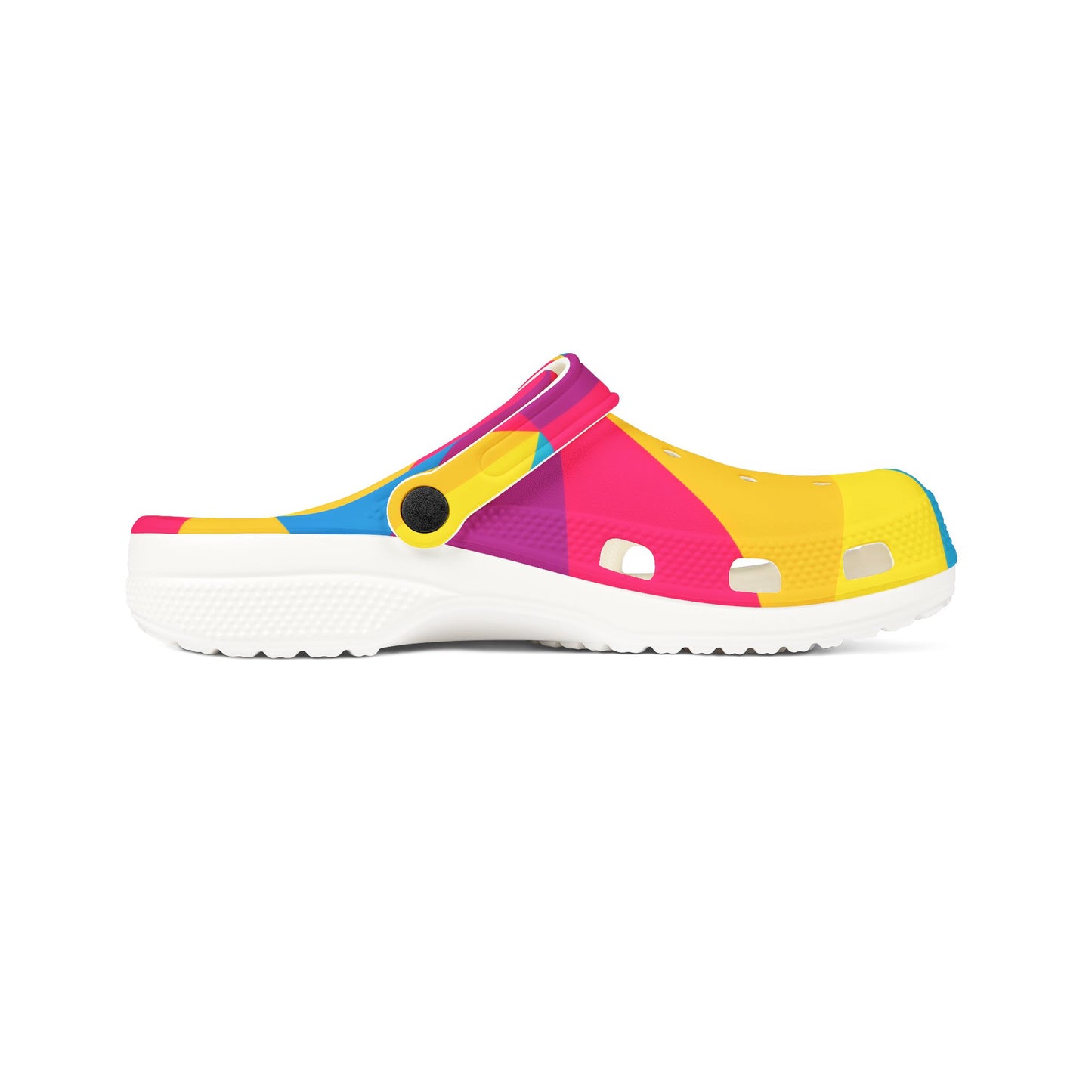 Colorful Geometric EVA Foam Clogs — Bright Patterned Slip-On Shoes
