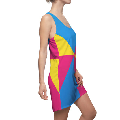 Colorblock Pinwheel Racerback Dress — Bright Geometric Sundress