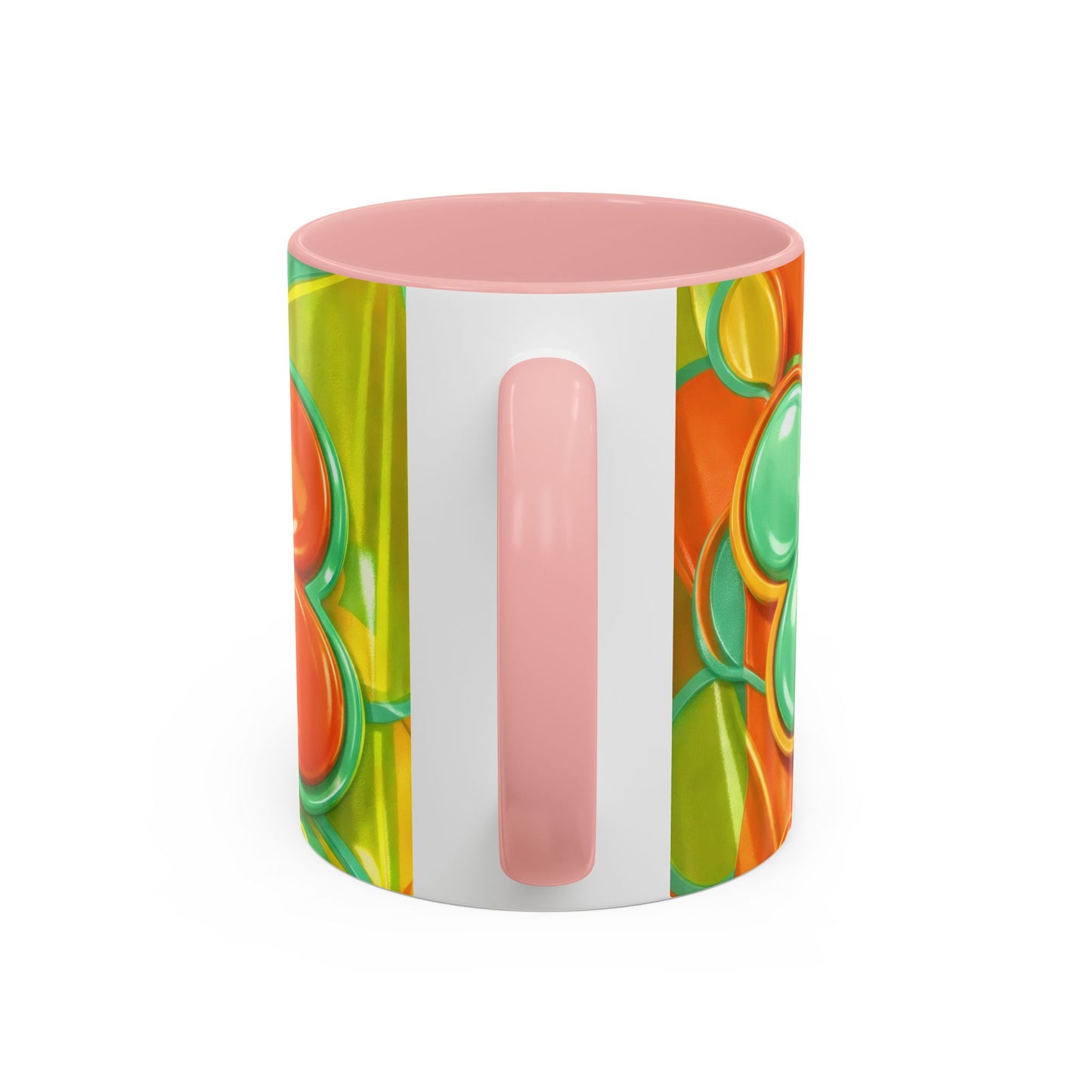 Retro Orange & Teal Flower Pattern Mug | Accent Coffee Mug