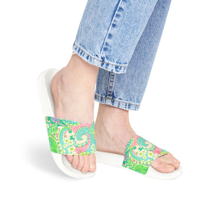 Paisley Slide Sandals — Women's Removable-Strap Summer Slides