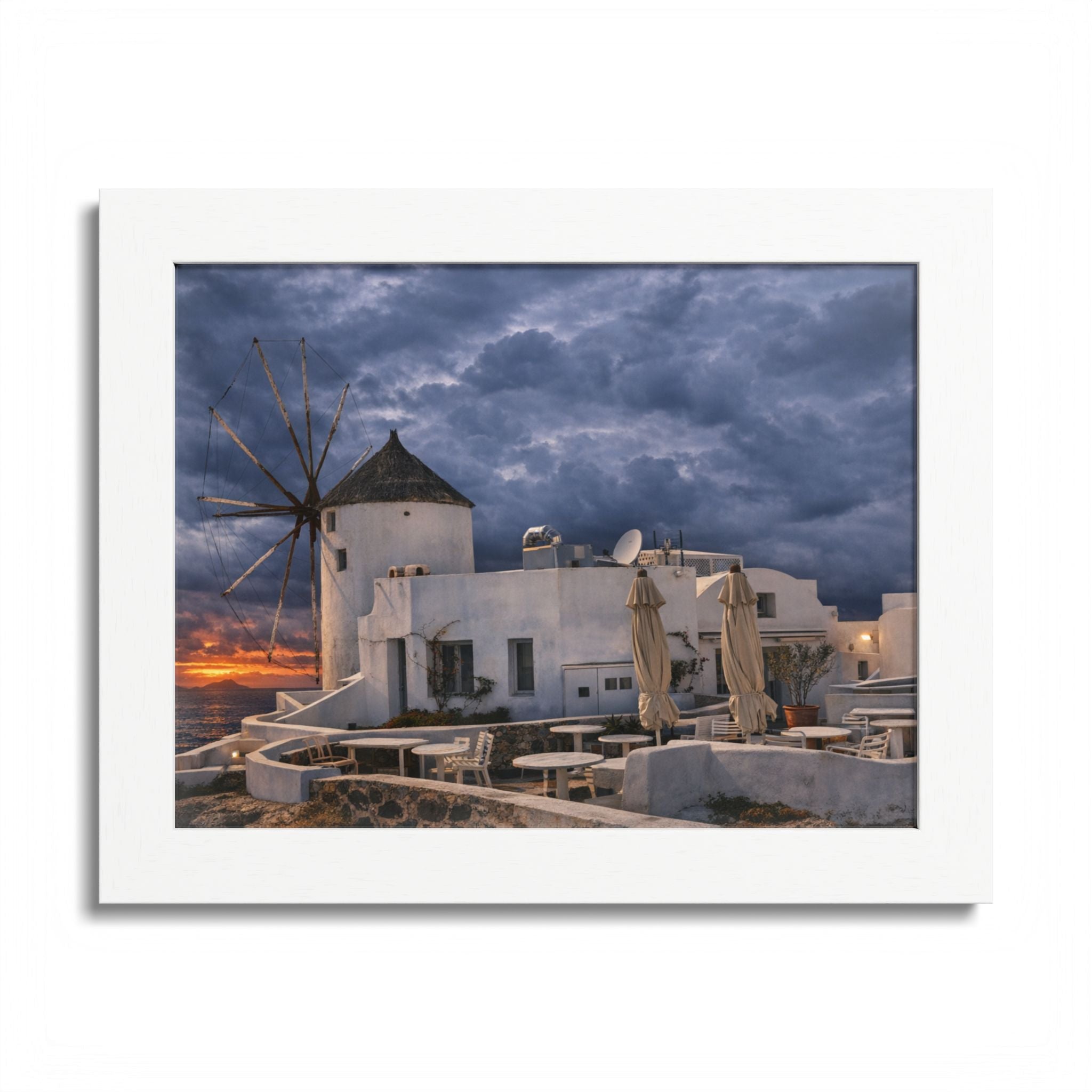 Oia Stands Still - Santorini Afterlight Framed