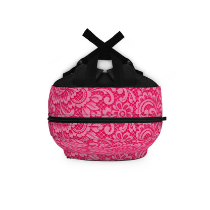 Pink Floral Pattern Backpack – Vibrant Paisley Flower Print School & Everyday Bag