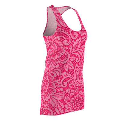 Pink Floral Racerback Dress - All-Over Print Women's Summer Dress