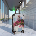 Pink Bougainvillea Oia Santorini Suitcase
