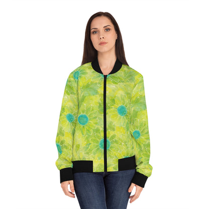 Floral Sunburst Bomber Jacket