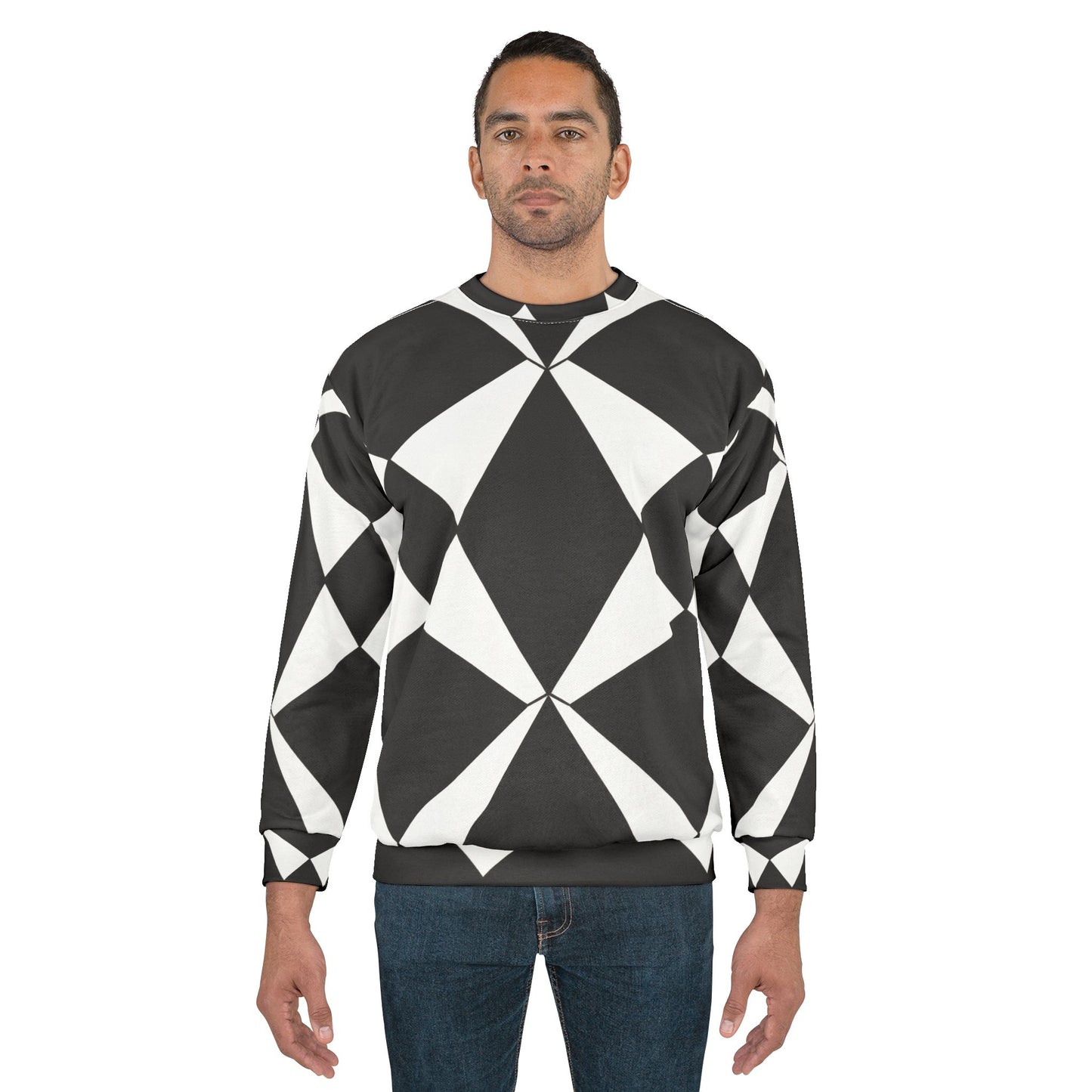 Vibrant 60s Mod Op-Art Geometric Diamond Sweatshirt