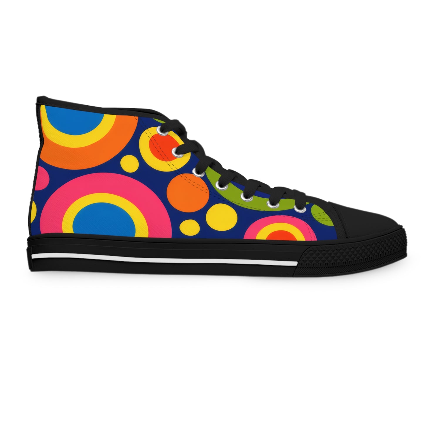 Retro Rainbow Circles Women's High Top Sneakers