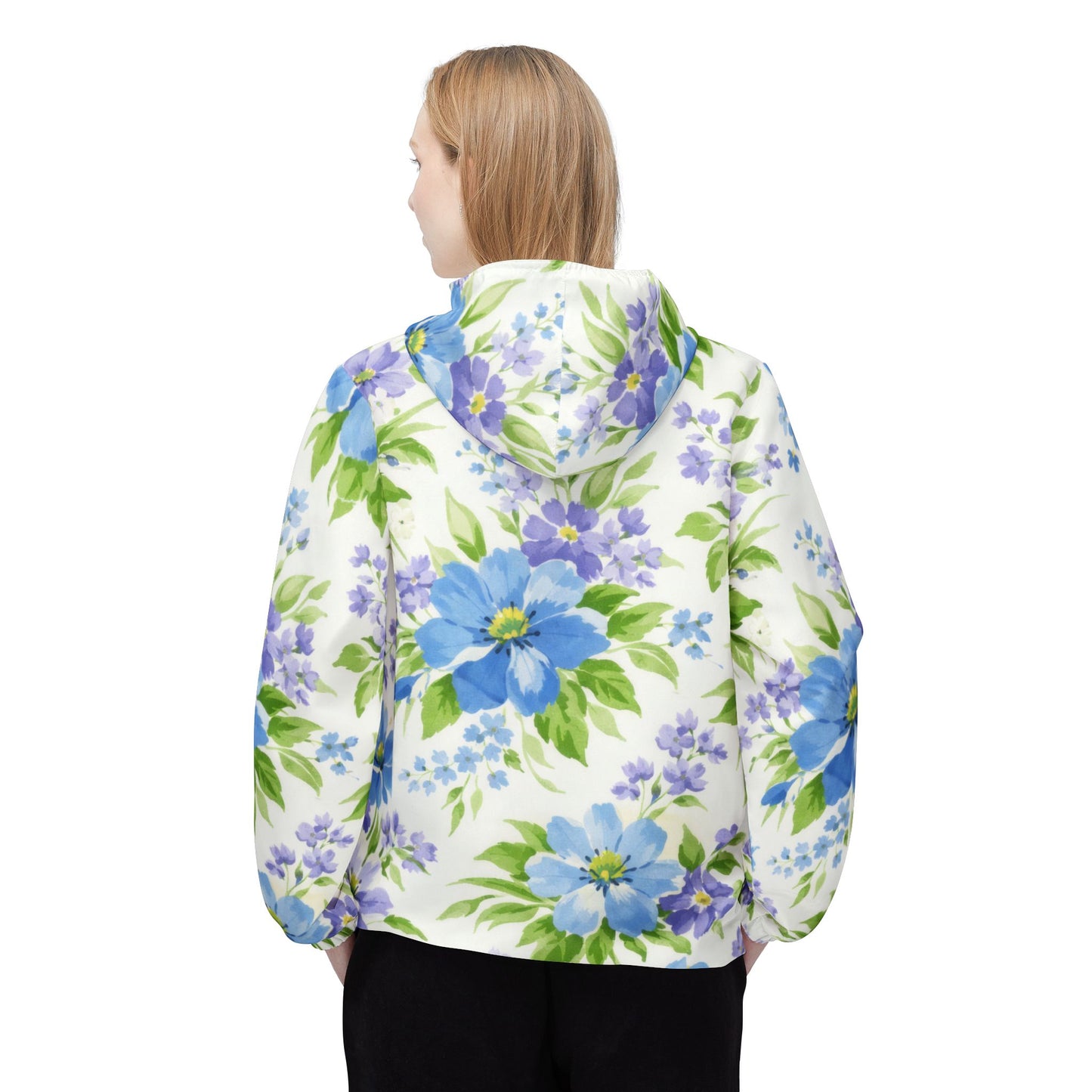 Floral Blue Garden Windbreaker