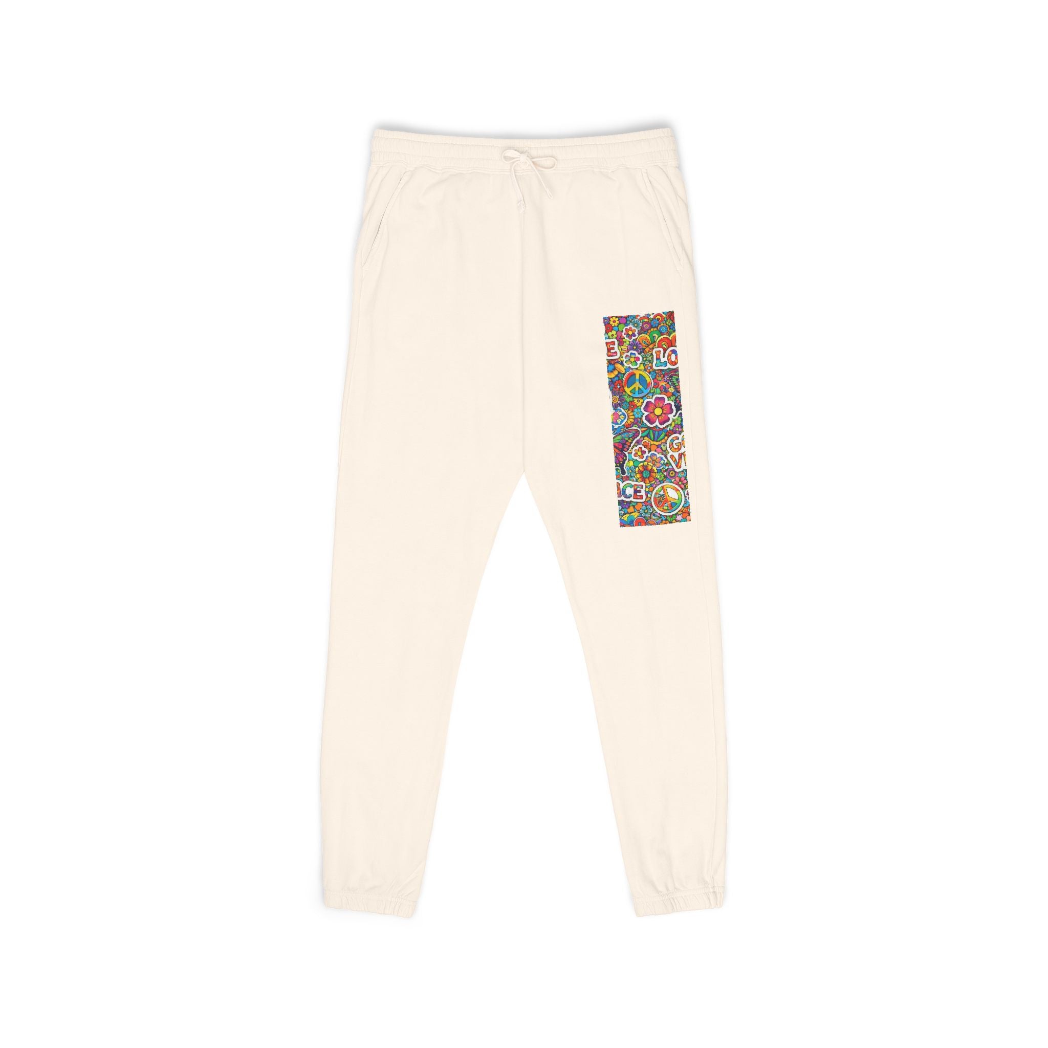 Floral Mosaic Joggers — Colorful Patch Graphic Sweatpants