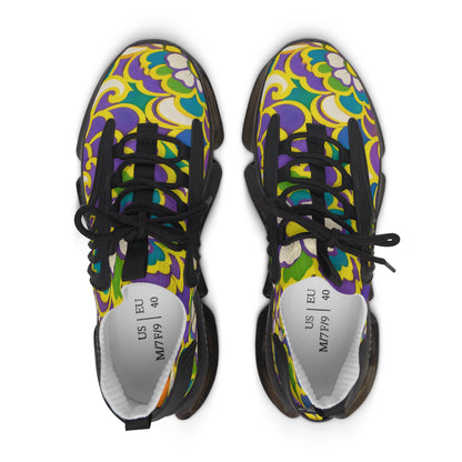 Retro Floral Pattern Sneakers | Women's Mesh Sneakers