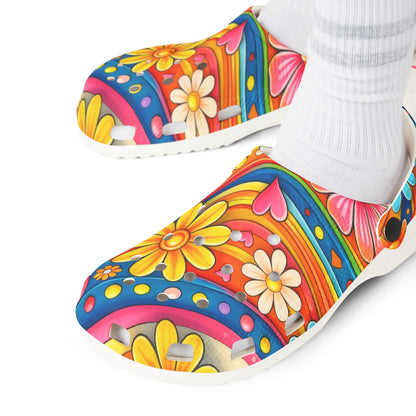Colorful Floral Clogs — Vibrant Daisy EVA Foam Slip-On Shoes