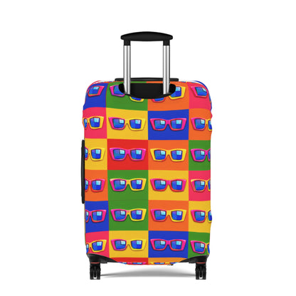 Bright Sunglasses Pattern Luggage Cover — Colorful Travel Suitcase Protector