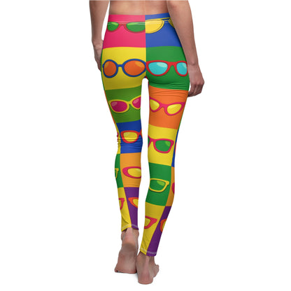 Rainbow Sunglasses Leggings — Colorful Pop Art Women's Casual Leggings