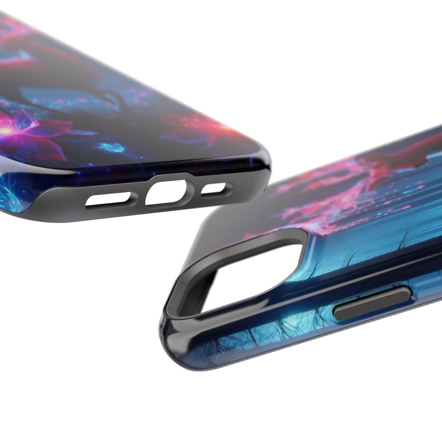 Magnetic Impact-Resistant Phone Case — Neon Fantasy Deer Forest Design