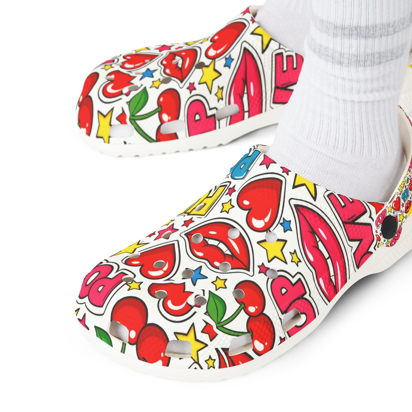 Pop Art Fun EVA Foam Clogs – Colorful Graphic Slip-On Shoes