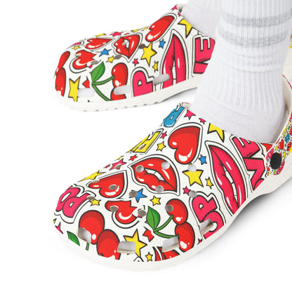 Pop Art Fun EVA Foam Clogs – Colorful Graphic Slip-On Shoes
