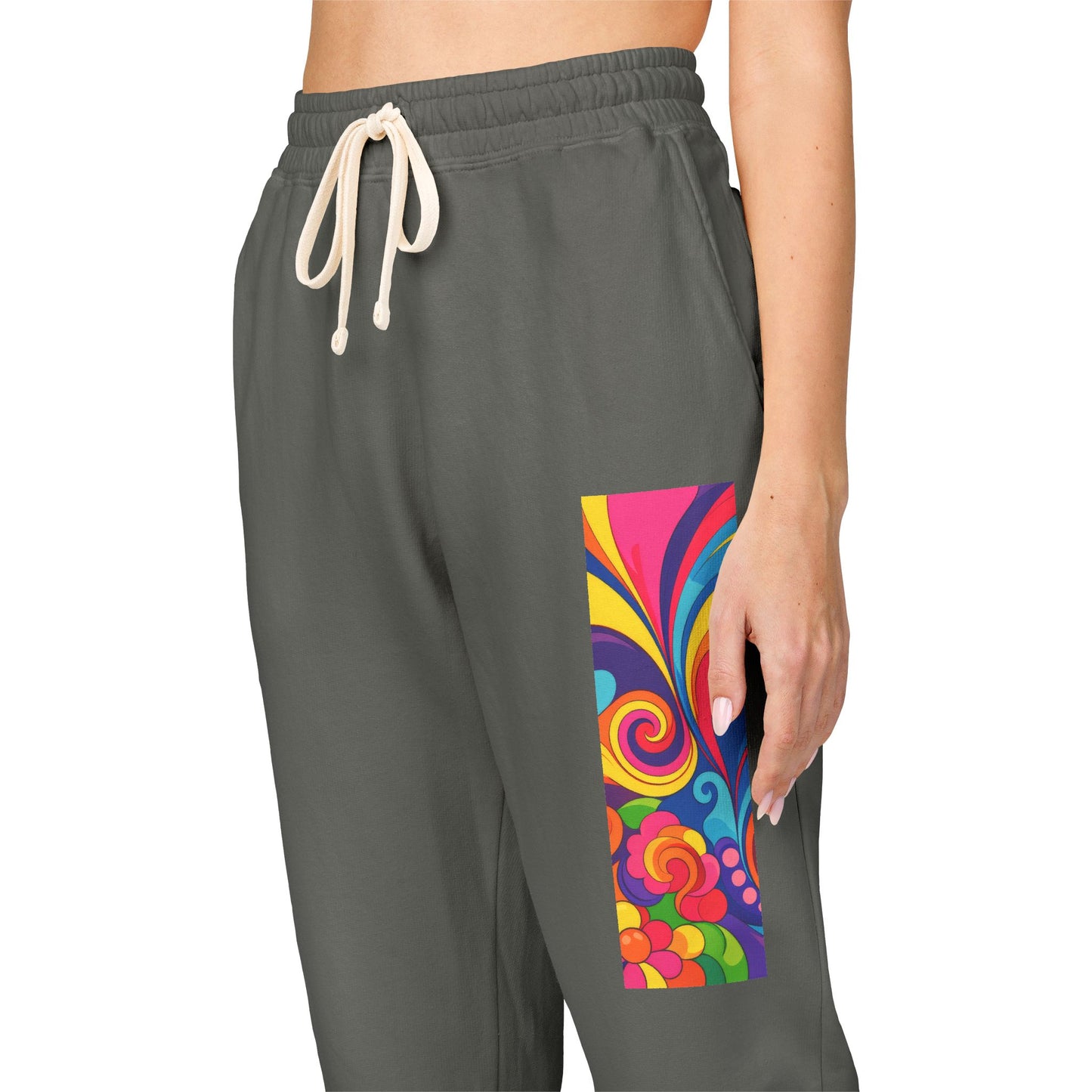 Floral Psychedelic Joggers — Colorful Side Panel Sweatpants
