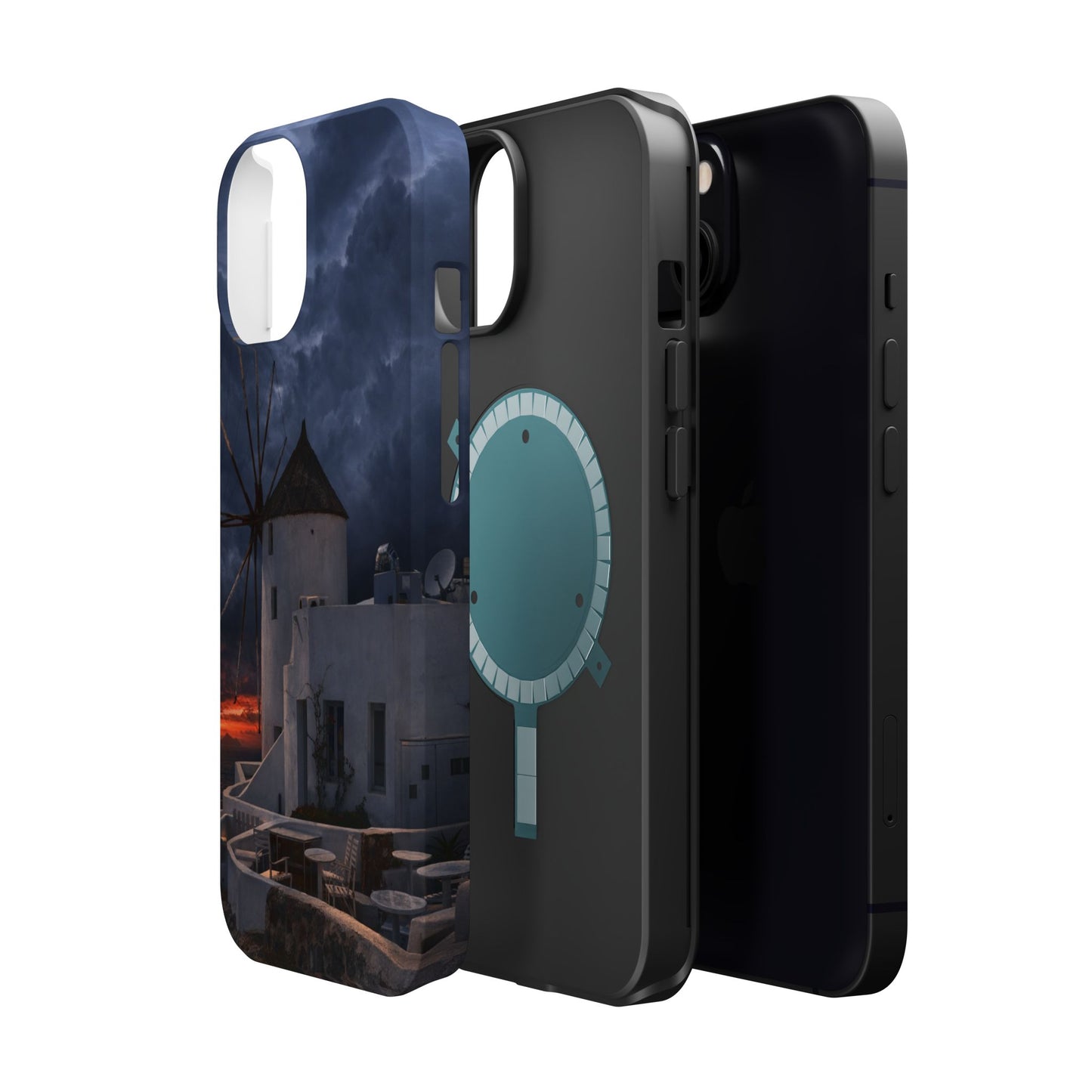 Santorini Windmill Sunset phone case | Magnetic impact-resistant case Greek Island Travel Gift