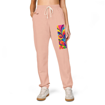 Floral Psychedelic Joggers — Colorful Side Panel Sweatpants
