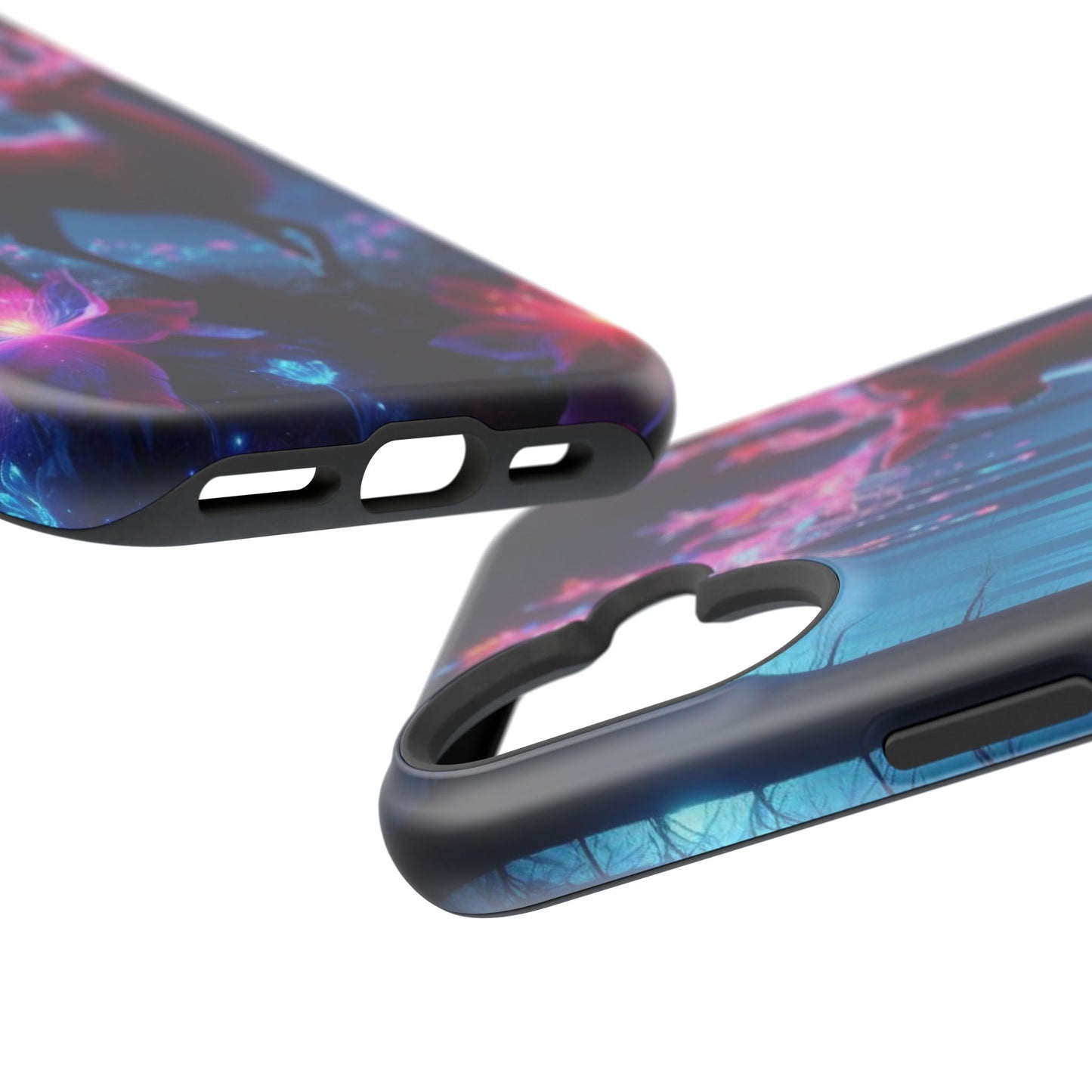 Magnetic Impact-Resistant Phone Case — Neon Fantasy Deer Forest Design