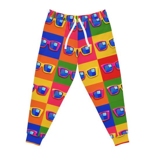 Colorful Sunglasses Pattern Joggers – Retro Pop Athletic Pants