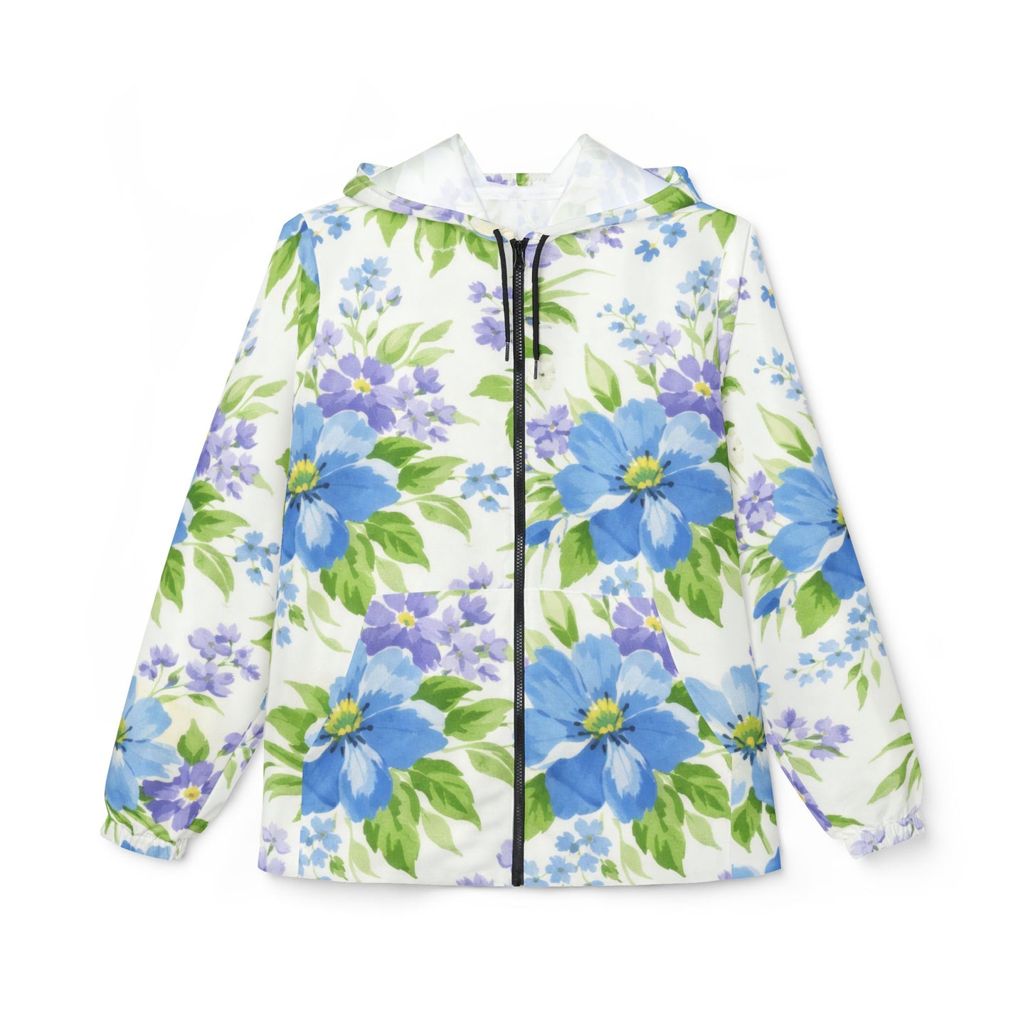 Floral Blue Garden Windbreaker