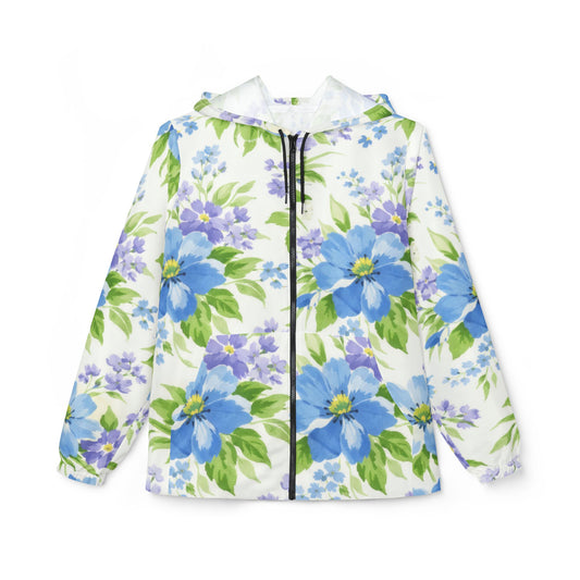 Floral Blue Garden Windbreaker