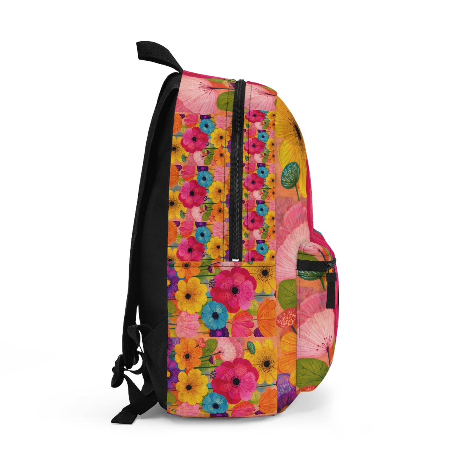Floral Burst Backpack — Colorful Flower Print School & Travel Bag