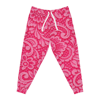Pink Floral All-Over Print Joggers — Women's Patterned Athletic Sweatpants