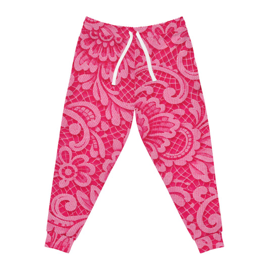 Pink Floral All-Over Print Joggers — Women's Patterned Athletic Sweatpants