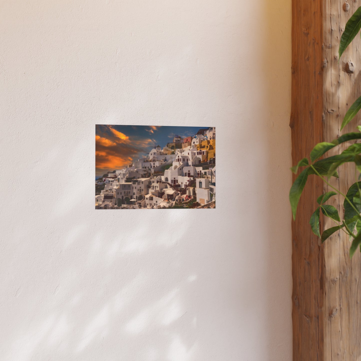 Santorini Sunset Dreams Satin  Poster