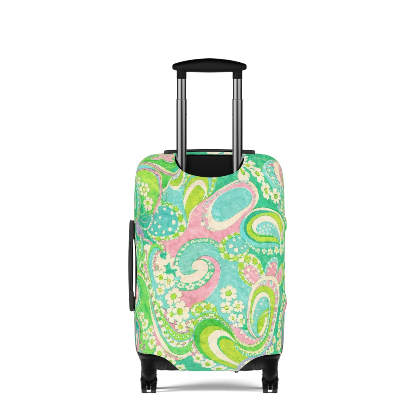 Pastel Paisley Luggage Cover – Floral Green Travel Protector