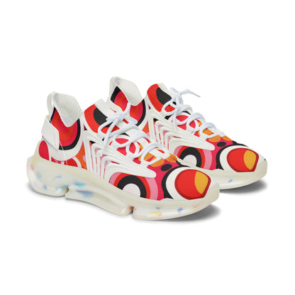 Mesh Sneakers — Bold Retro Pop Dot Print Athletic Shoes