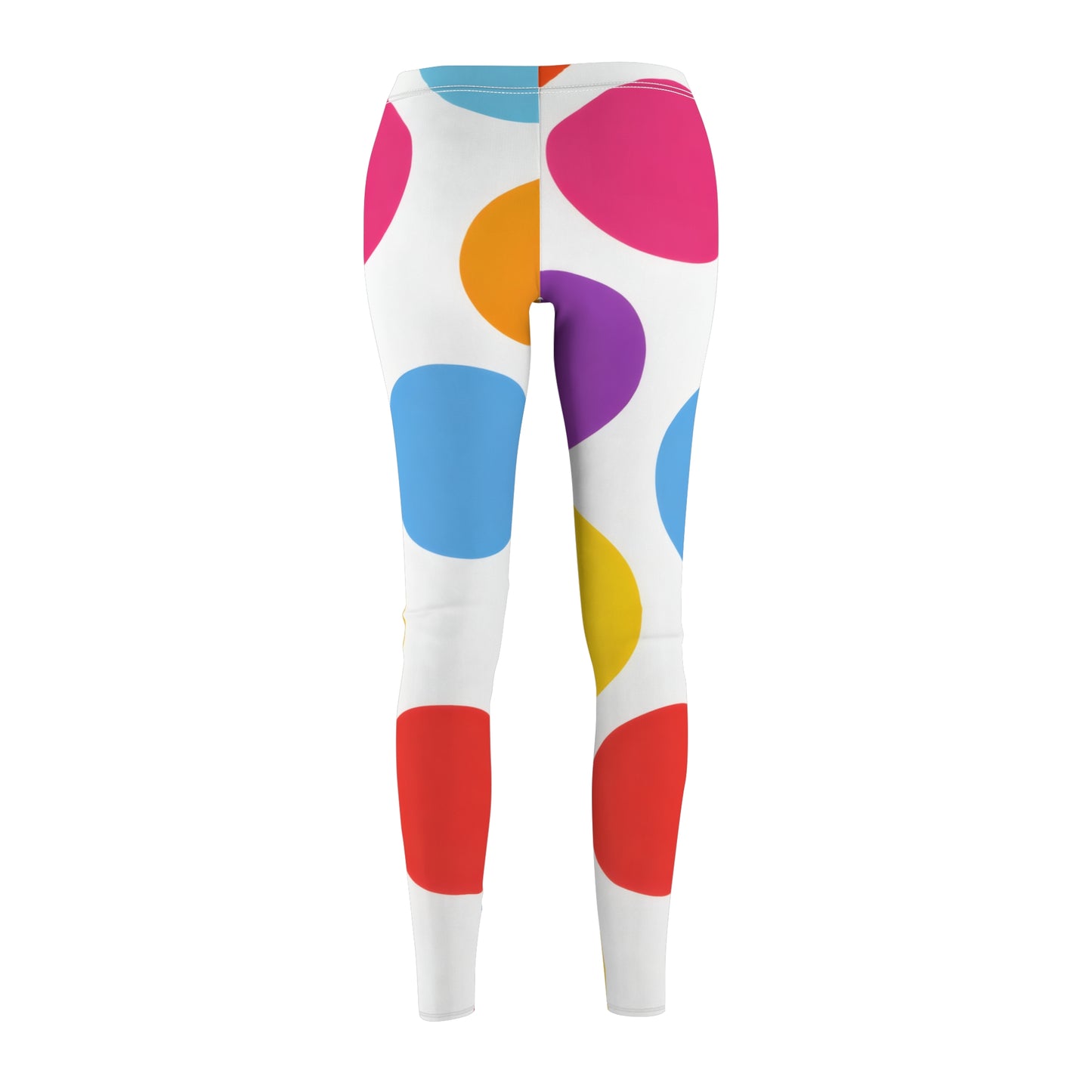 Colorful Polka Dot Women's Leggings — Bright All-Over Print Casual Activewear