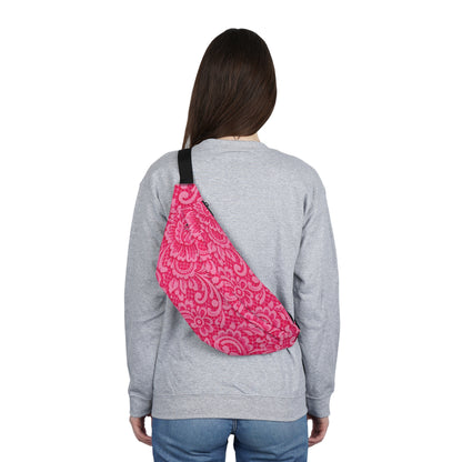 Pink Paisley Fanny Pack — Large Travel Waist Bag