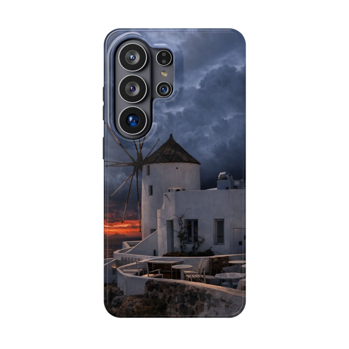 Santorini Windmill Sunset phone case | Magnetic impact-resistant case Greek Island Travel Gift