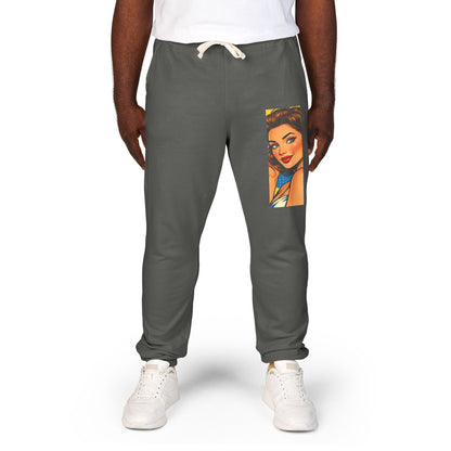 Retro Pin-Up Girl Comic Print Men's Joggers