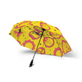 Foldable Umbrella — Bright Retro Peace & Hearts Pattern (Semi‑Automatic)