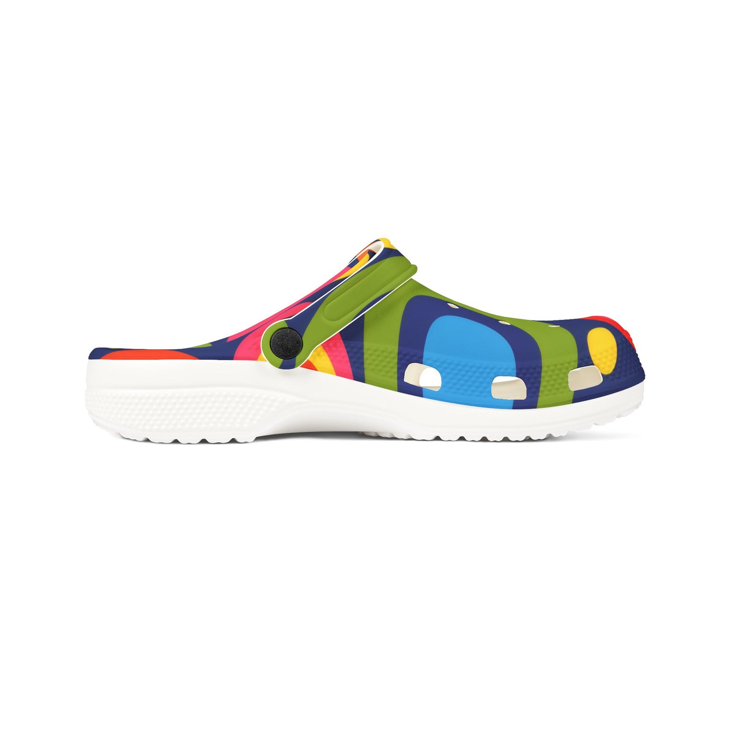 Colorful Retro Circle EVA Foam Clogs – Lightweight Slip-On Garden Shoes