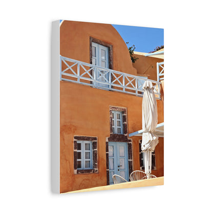 Santorini Orange Facade Canvas