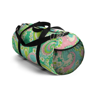Green Paisley Duffel Bag – Floral Retro Travel Gym Bag