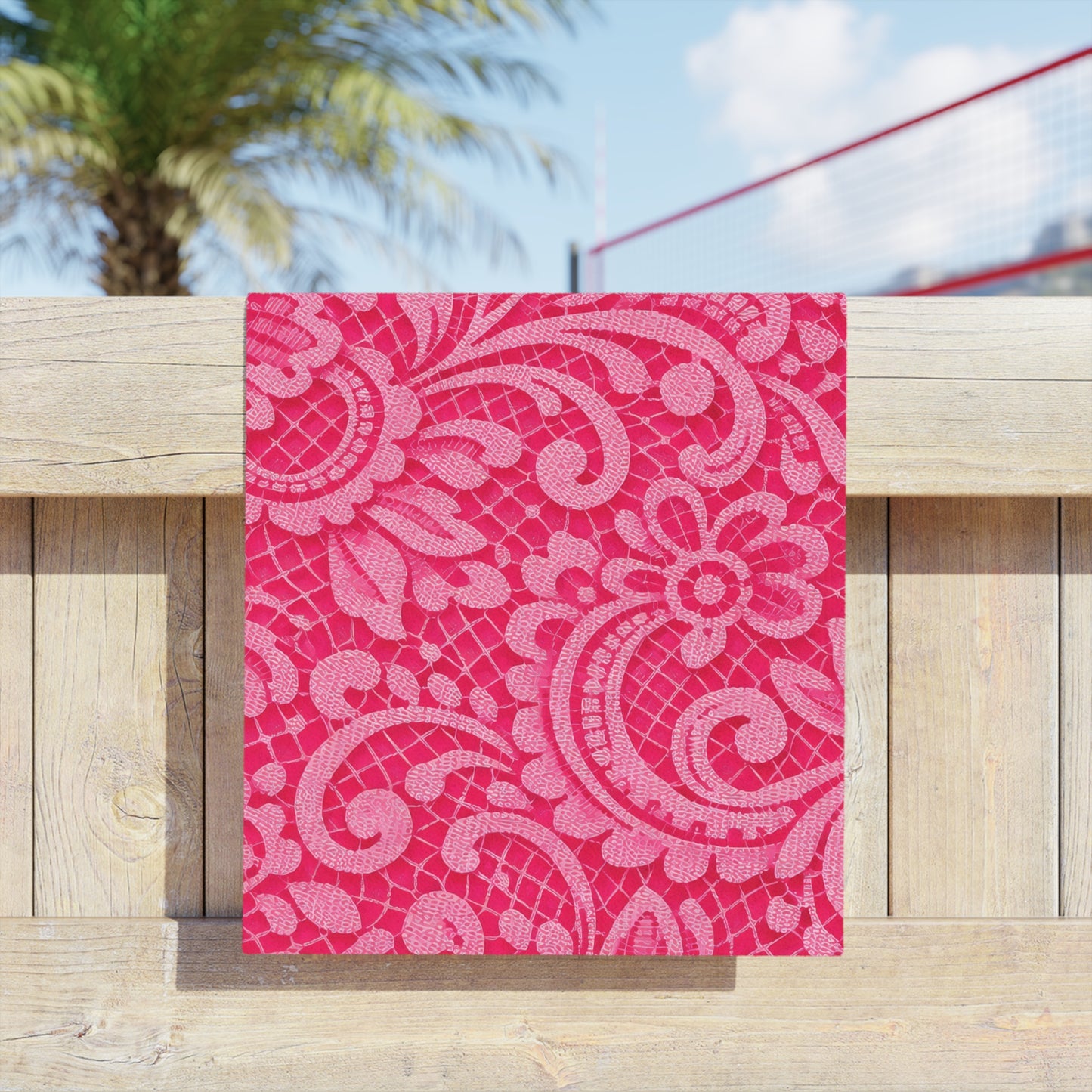 Pink Floral Paisley Beach Towel — Vibrant Summer Pool & Beach Blanket