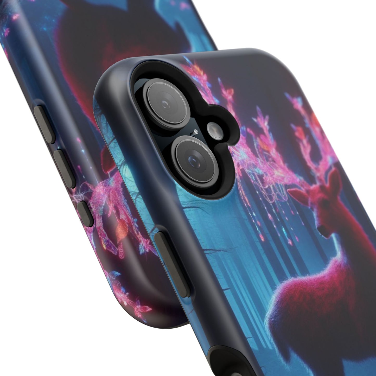 Magnetic Impact-Resistant Phone Case — Neon Fantasy Deer Forest Design