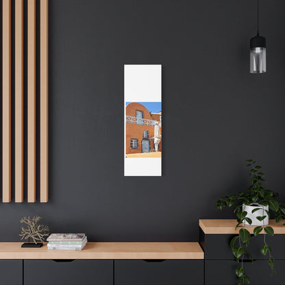 Oia Santorini Orange Facade Canvas — Mediterranean Terracotta Matte Wall Art