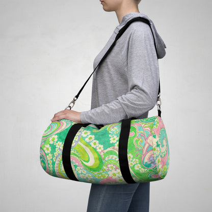 Green Paisley Duffel Bag – Floral Retro Travel Gym Bag