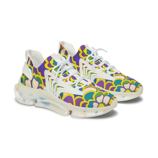 Retro Floral Pattern Sneakers | Women's Mesh Sneakers