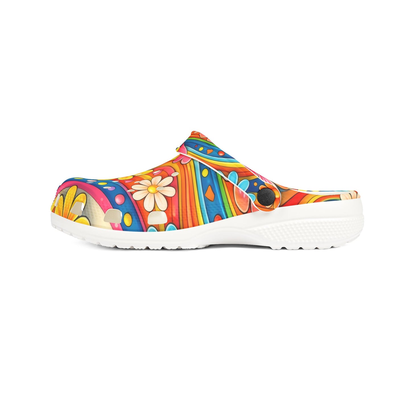 Colorful Floral Clogs — Vibrant Daisy EVA Foam Slip-On Shoes
