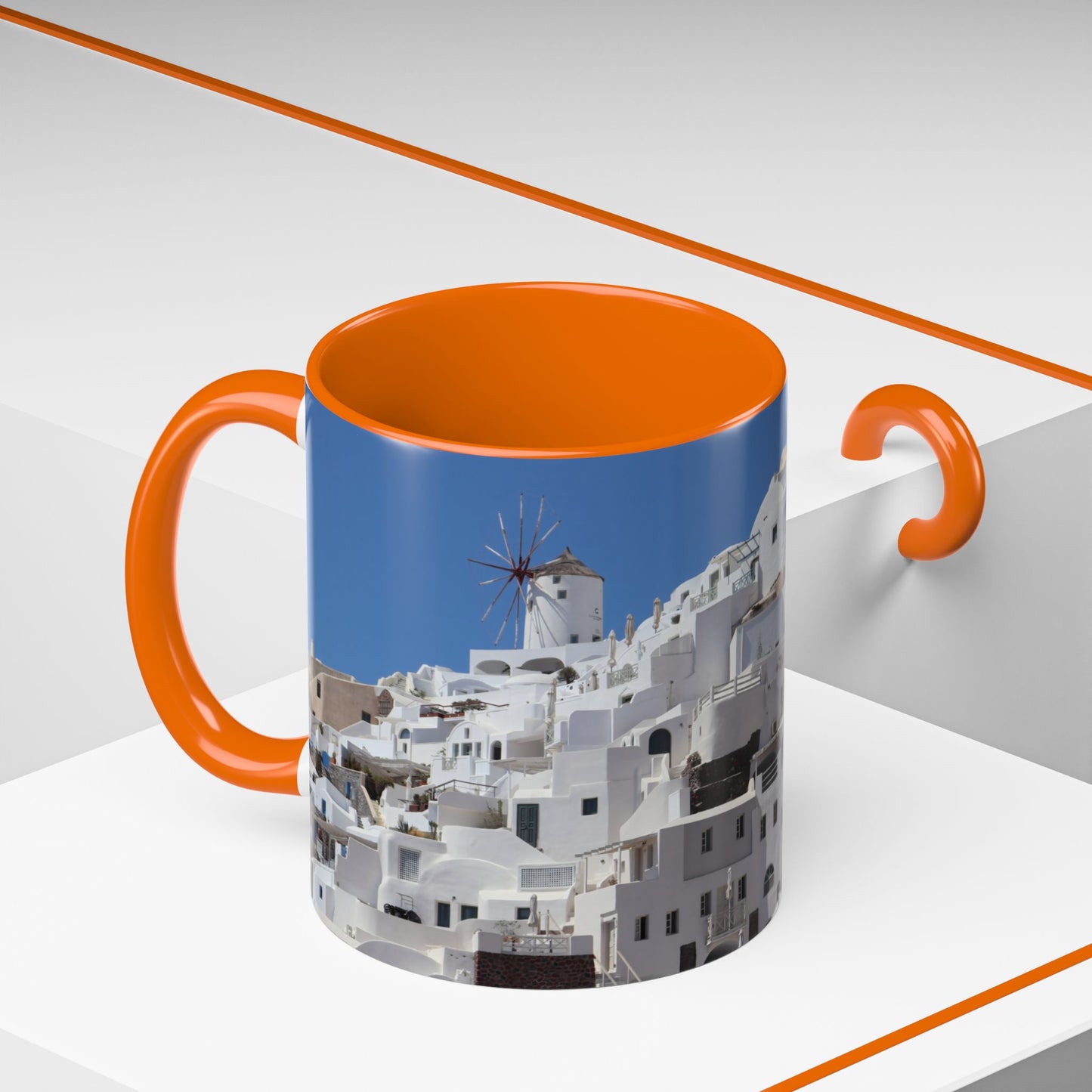 Santorini White Houses Photo Mug | Accent Coffee Mug